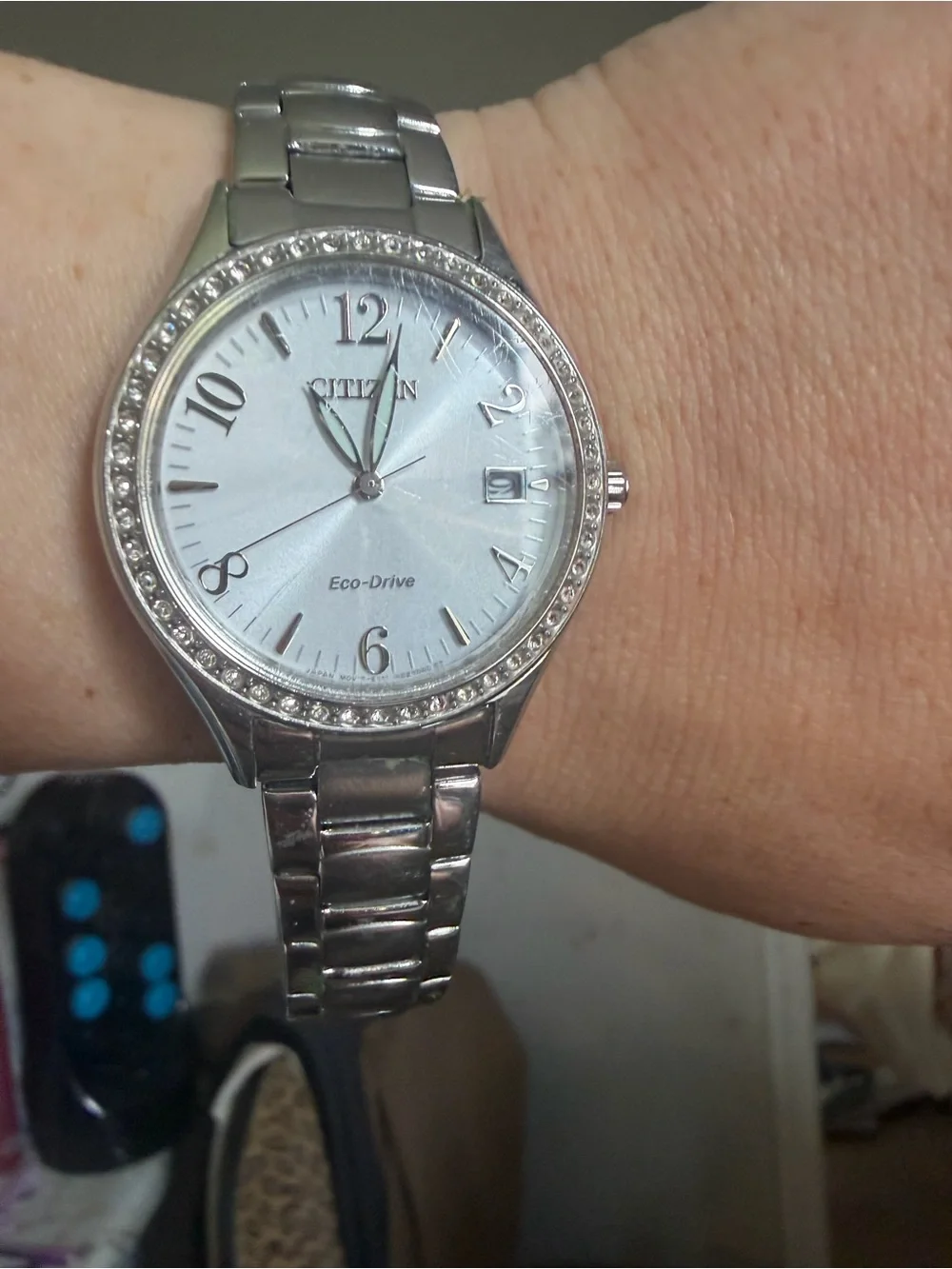 Citizen Silver-Tone Crystal Accent Eco-Drive Watch
